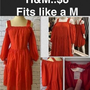 H&M Red Off-Shoulder Dress